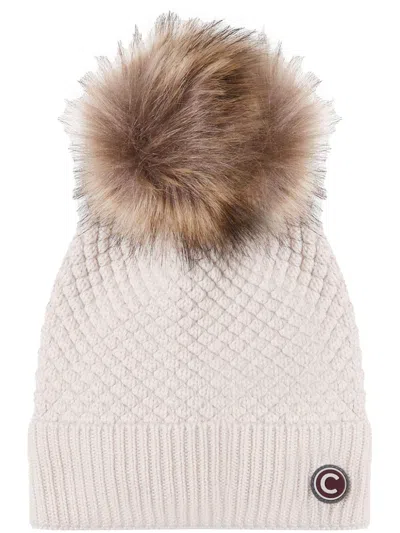 Colmar Beanie With Fur Pom Pom In Neutrals