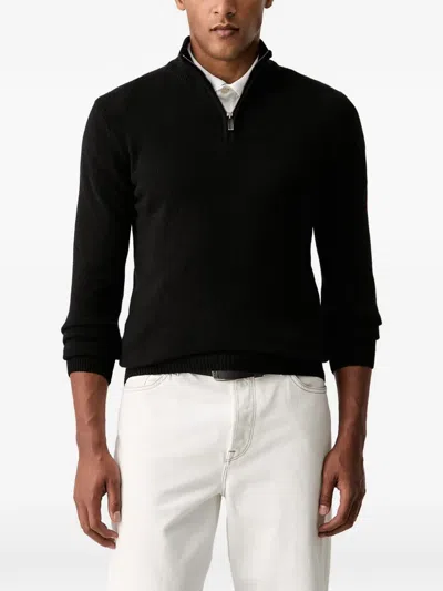 Colmar Quarter-zip Knitted Sweater In Black