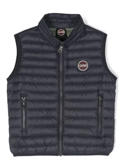 Colmar Kids' Logo-patch Quilted Gillet In Blue