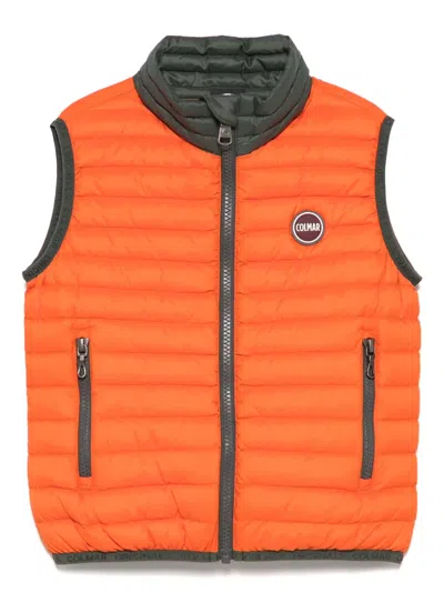 Colmar Kids' Quilted Down Gilet In Orange
