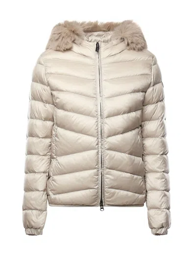 COLMAR QUILTED DOWN JACKET WITH FAUX FUR