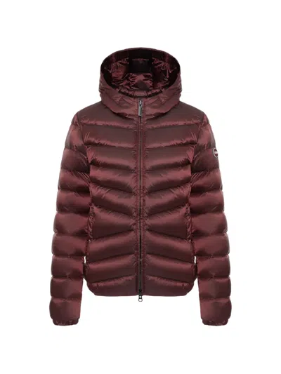 Colmar Quilted Faux-fur Hood Down Jacket In Red