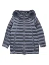 Colmar Quilted Fur-trimmed Coat In Blue