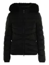 Colmar Quilted Fur-trimmed Down Jacket In Black