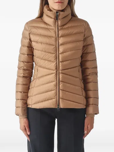 Colmar Quilted High-neck Jacket In Brown