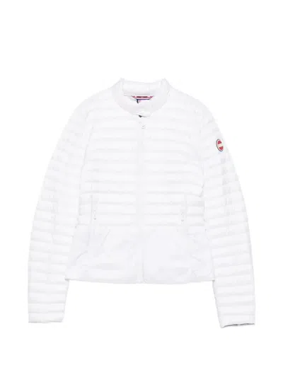Colmar Quilted High-neck Zip-up Jacket In White