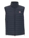 Colmar Quilted Logo Vest In Blue