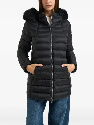 Colmar Quilted Singke-breasted Coat In Black