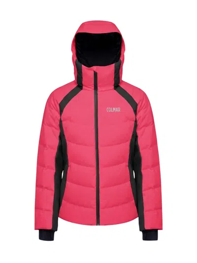 Colmar Red Technical Quilted Down Ski Jacket In Pink