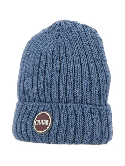 Colmar Ribbed Logo-patch Beanie In Blue