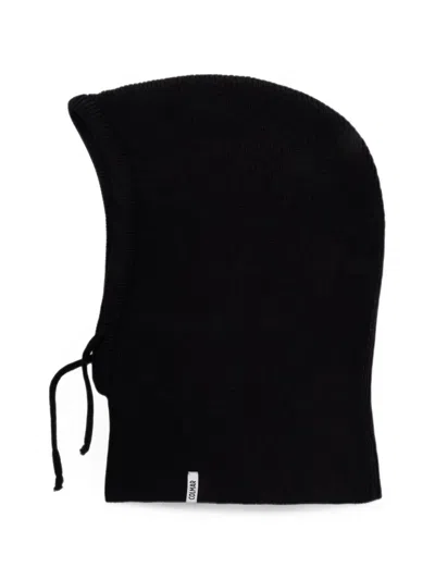 Colmar Ribbed-knit Drawstring Balaclava In Black