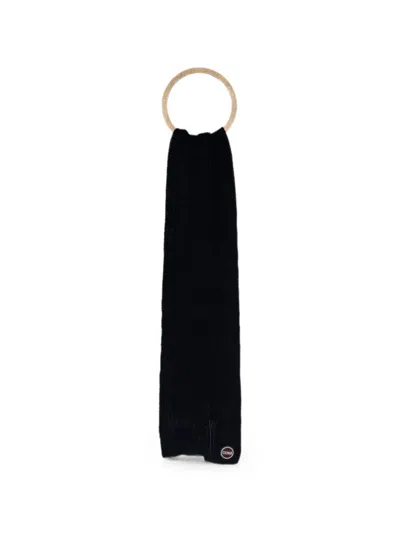 Colmar Ribbed-knit Logo-patch Scarf In White