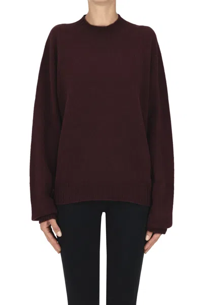 Colmar Rounded Neckline Pullover In Burgundy
