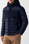 Colmar Seamless Water Repellent Hooded Down Jacket In Blue