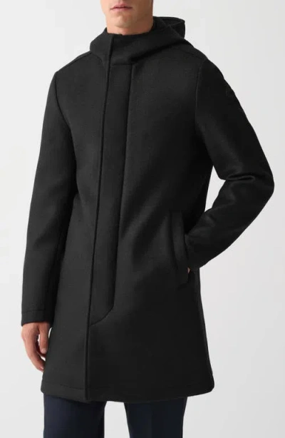 Colmar Spacer Knit Hooded Coat In Black