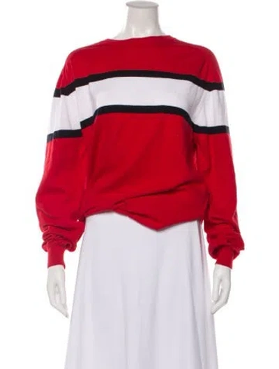 Pre-owned Colmar Striped Crew Neck Sweater In Red
