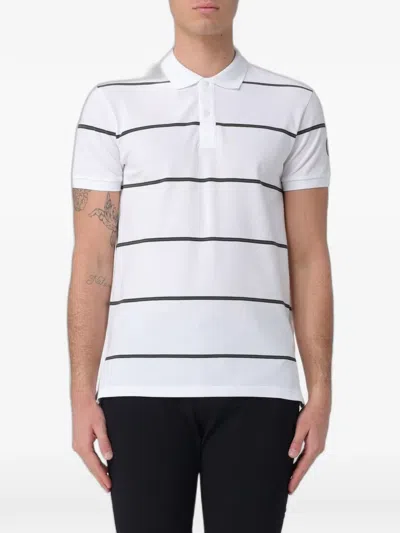 Colmar Striped Cotton Polo Shirt In White