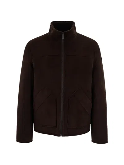 Colmar Suede-effect Zip-up Jacket In Brown