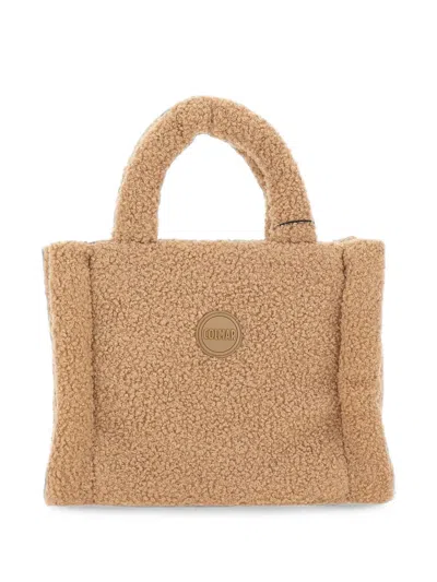 Colmar Teddy-effect Logo-patch Tote Bag In Neutral