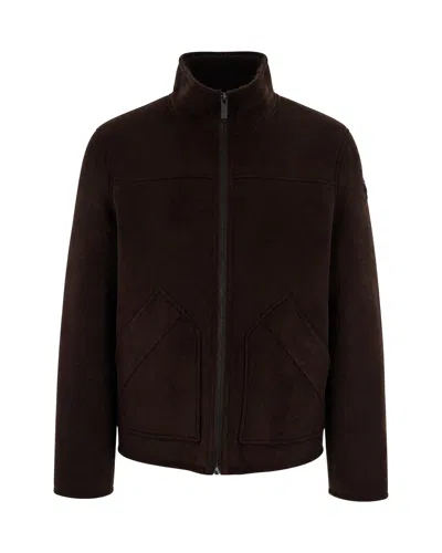 Colmar Tiled Suede Front-zip Patch-pocket Casual Jacket In Animal Print
