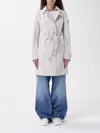 Colmar Logo-patch Double-breasted Belted Trench Coat In Yellow Cream