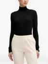 Colmar Turtleneck Ribbed Sweater In Black