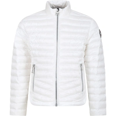 Colmar Kids' White Down Jacket For Girl With Logo
