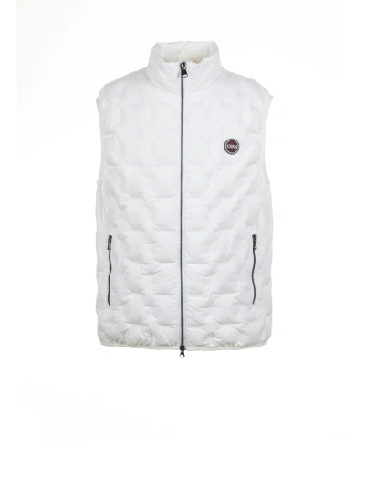 Colmar White Down Quilted Vest In Bianco
