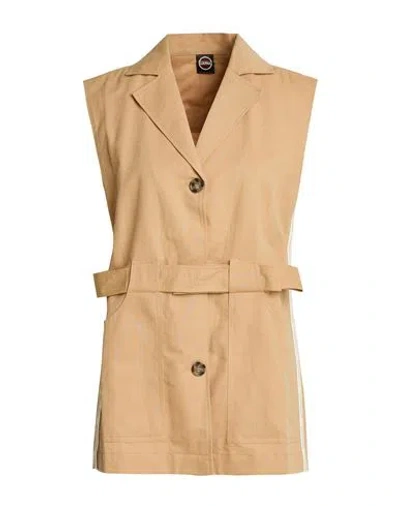 Colmar Woman Blazer Camel Size Xl Linen, Cotton In Nude