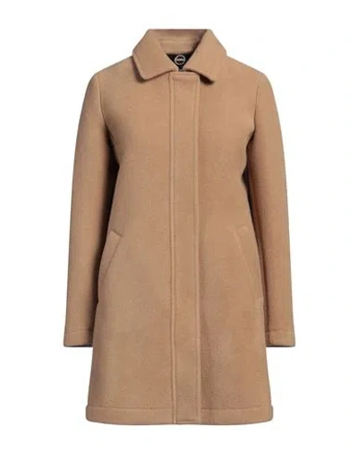 Colmar Woman Coat Camel Size 4 Polyester, Acrylic, Virgin Wool, Elastane In Beige