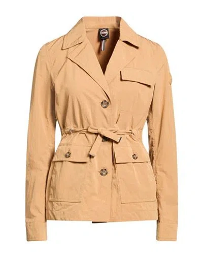 Colmar Woman Jacket Camel Size 10 Polyester, Cotton, Polyamide In Sand