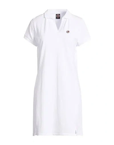 Colmar Woman Mini Dress White Size M Cotton, Elastane