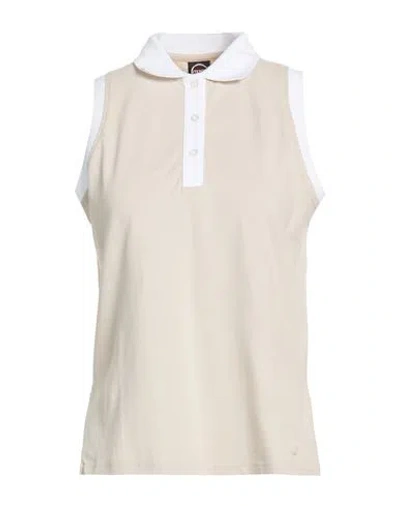 Colmar Woman Polo Shirt Beige Size L Cotton, Elastane In Sand