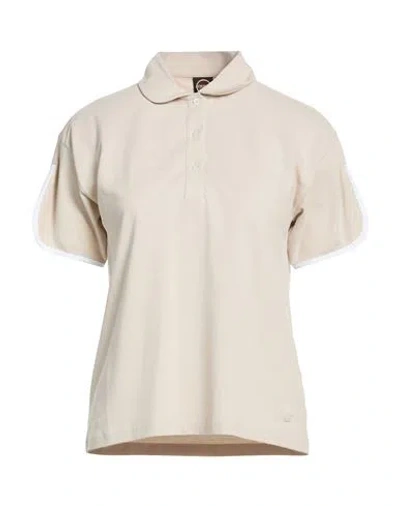 Colmar Woman Polo Shirt Beige Size L Cotton, Elastane In Sand