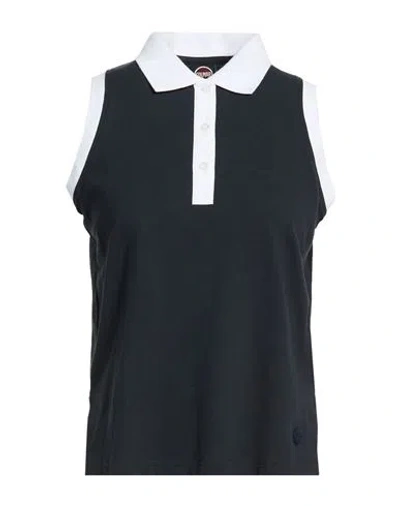 Colmar Woman Polo Shirt Midnight Blue Size L Cotton, Elastane