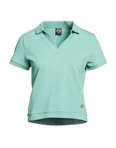 Colmar Woman Polo Shirt Sage Green Size S Cotton, Elastane