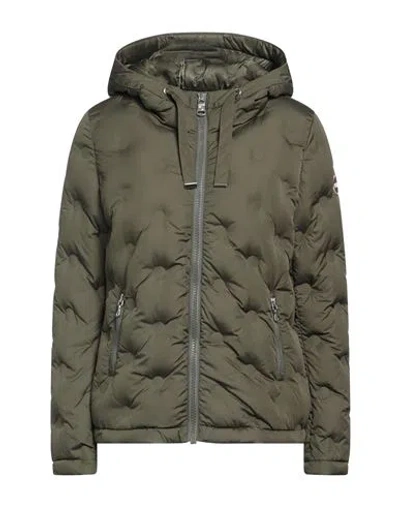 Colmar Woman Puffer Military Green Size 10 Polyester