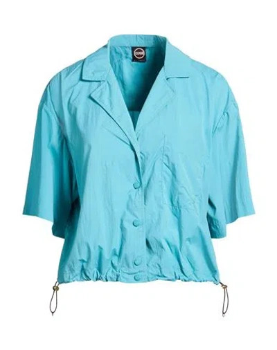 Colmar Woman Shirt Turquoise Size M Polyamide In Blue