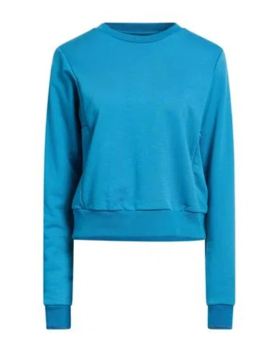 Colmar Woman Sweatshirt Azure Size S Cotton, Polyester In Blue