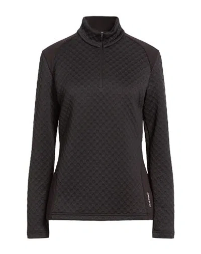 Colmar Woman Sweatshirt Black Size Xl Polyester, Elastane In Brown