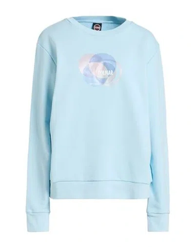 Colmar Woman Sweatshirt Sky Blue Size L Cotton, Polyester