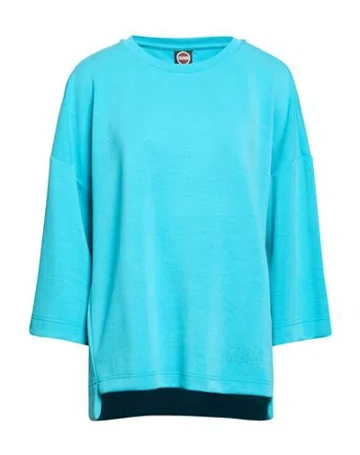Colmar Woman Sweatshirt Turquoise Size L Modal, Polyester, Elastane In Blue