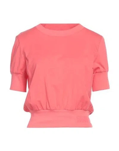 Colmar Woman T-shirt Coral Size M Cotton, Modal, Elastane In Red