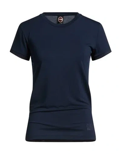 Colmar Woman T-shirt Navy Size M Modal, Polyester In Blue