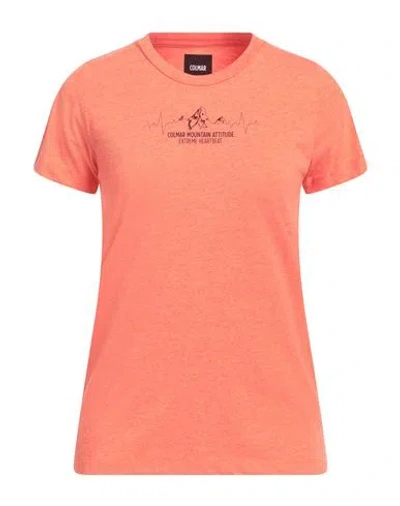 Colmar Woman T-shirt Orange Size S Polyester, Cotton In Orange