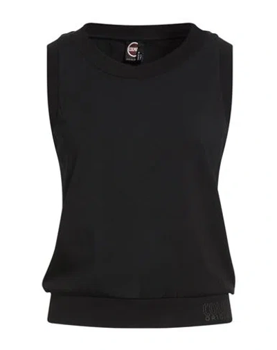 Colmar Woman Tank Top Black Size S Cotton, Modal, Elastane