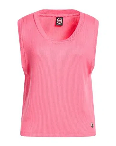 Colmar Woman Tank Top Fuchsia Size L Viscose, Polyamide, Elastane In Pink