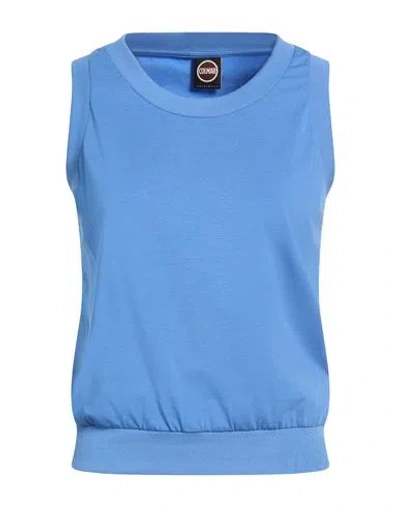 Colmar Woman Tank Top Light Blue Size M Cotton, Modal, Elastane