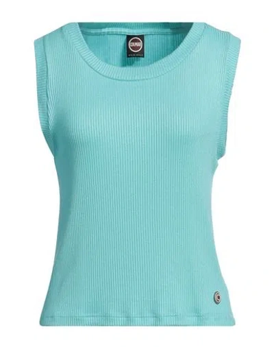 Colmar Woman Tank Top Turquoise Size L Viscose, Polyamide, Elastane In Blue