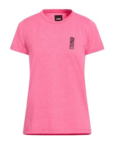 Colmar Woman T-shirt Fuchsia Size S Polyester, Cotton In Pink